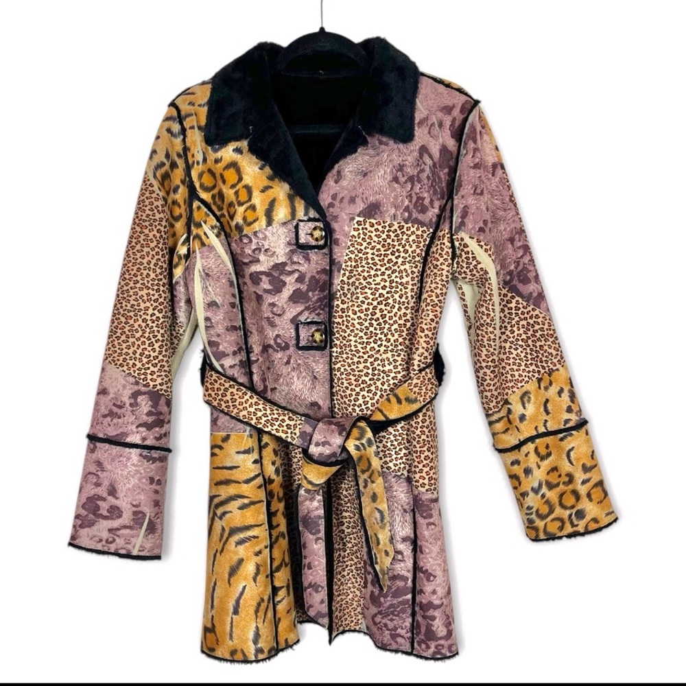 Patchwork Animal Print Jacket Cheetah Faux Fur Grunge Whimsigoth Mobwife